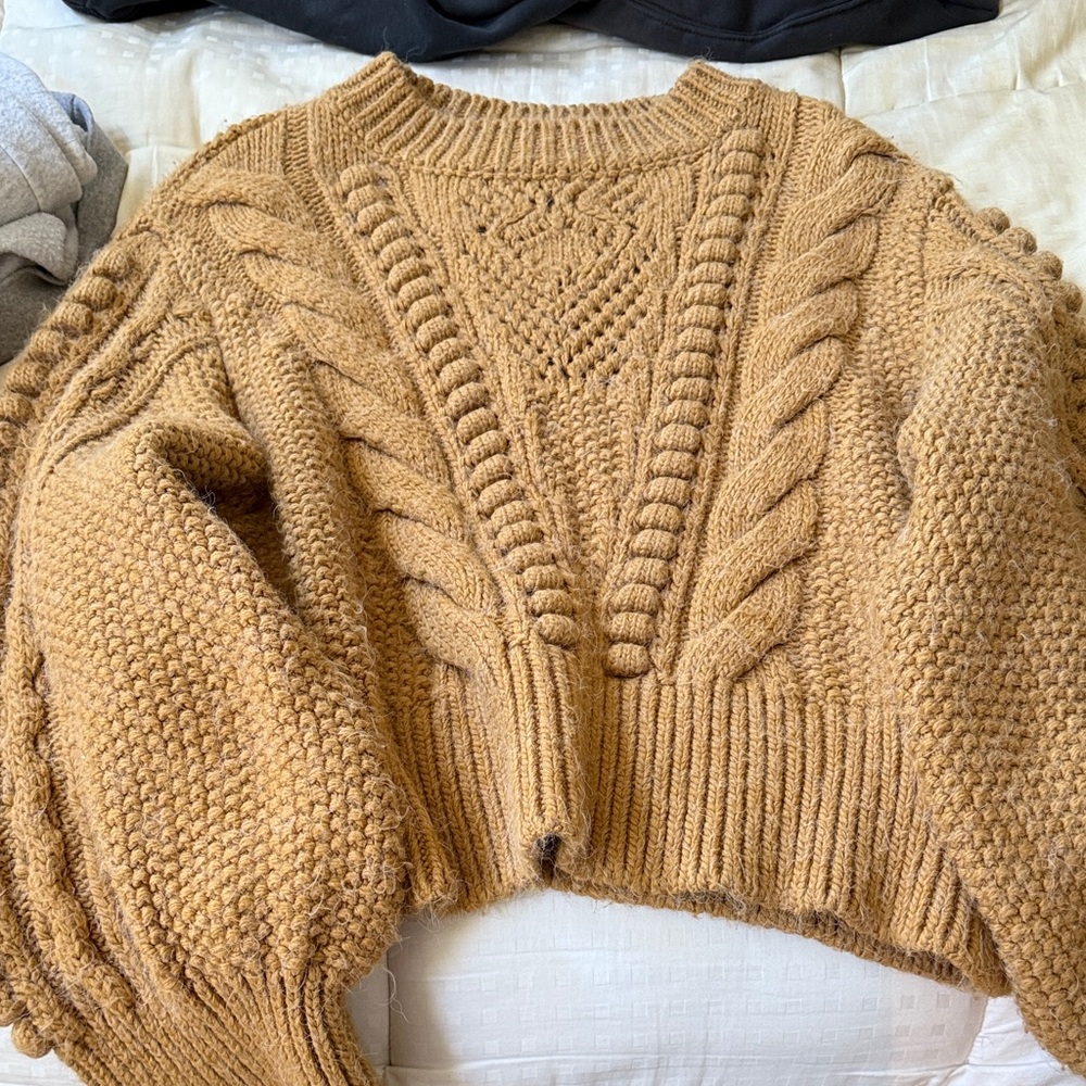 Anthropologie Cable Knit Sweater - Brown
